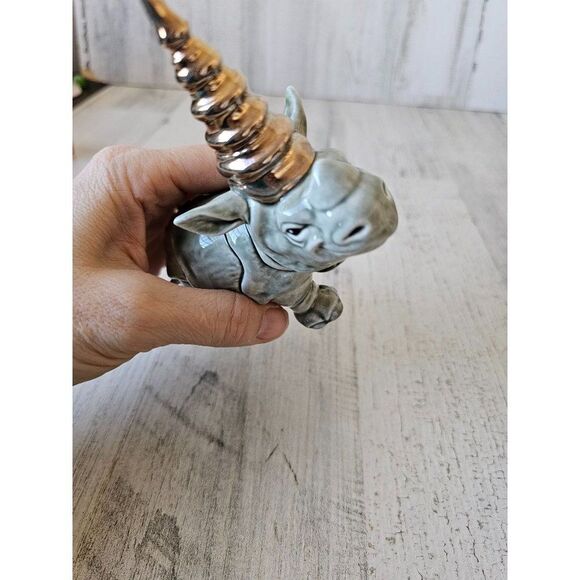 Goebel rhino unicorn animal world figurine ceramic vintage statue unique mythica - Picture 6 of 8
